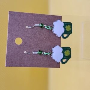 Irish Mug of Beer Earrings (Silver)